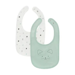 Bavoirs*P'tit bisou Lot de 2 bavoirs de Chatons / Sauge