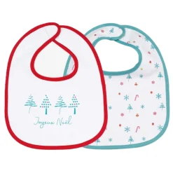 Bavoirs*Trois Kilos Sept Lot de 2 bavoirs de Noël - 1er âge de