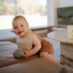 Bavoirs*mushie Lot de 2 bavoirs en mousseline de Vert Cachemire/Gris