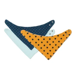 Bavoirs*Maïka Lot de 3 bavoirs foulard de Jaune golden