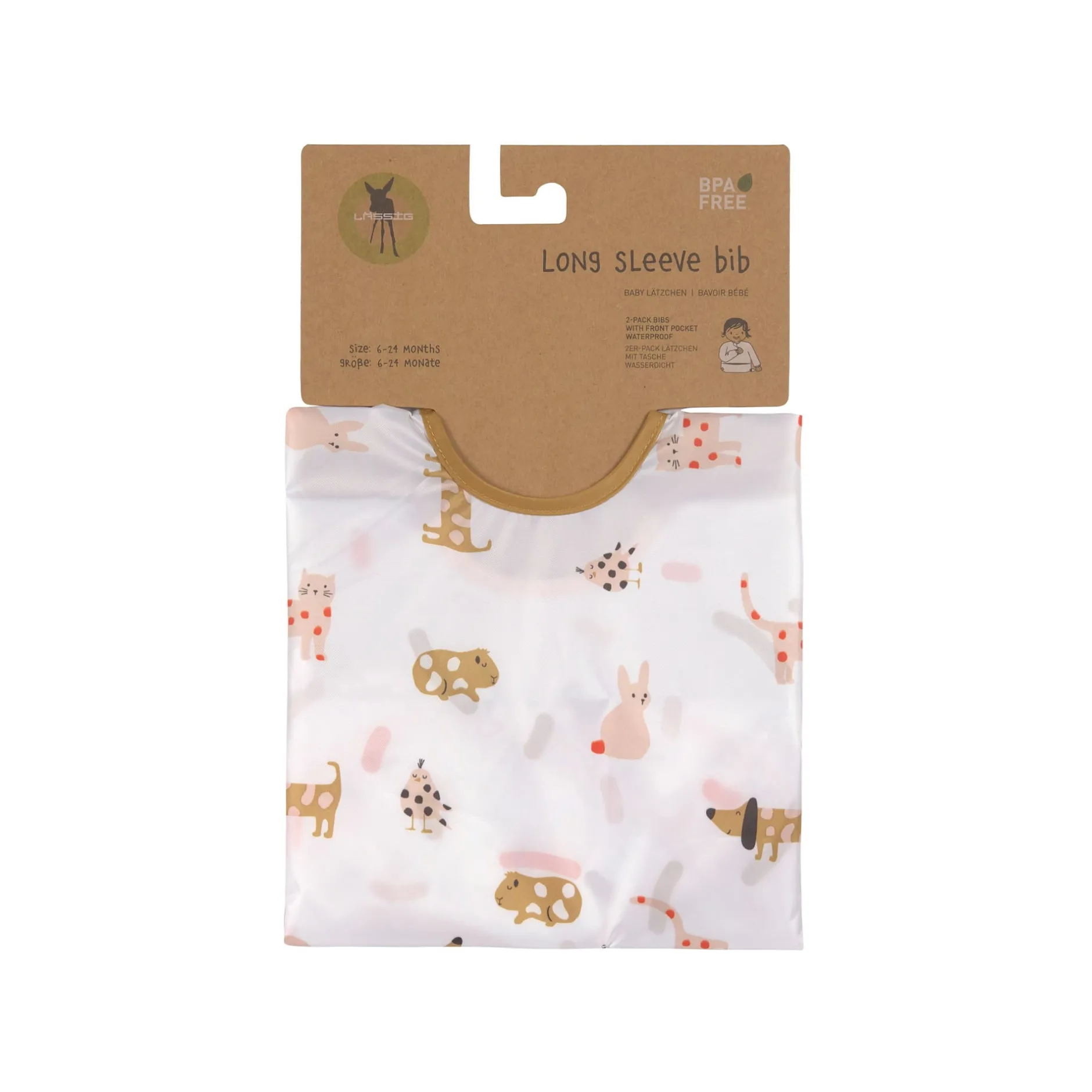 Bavoirs*Lässig Lot de 2 bavoirs manches longues avec poche de Little Mateys Orange épicée