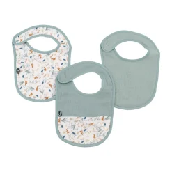 Bavoirs*Domiva Lot de 3 bavoirs mousseline 6-12 mois de Celadon