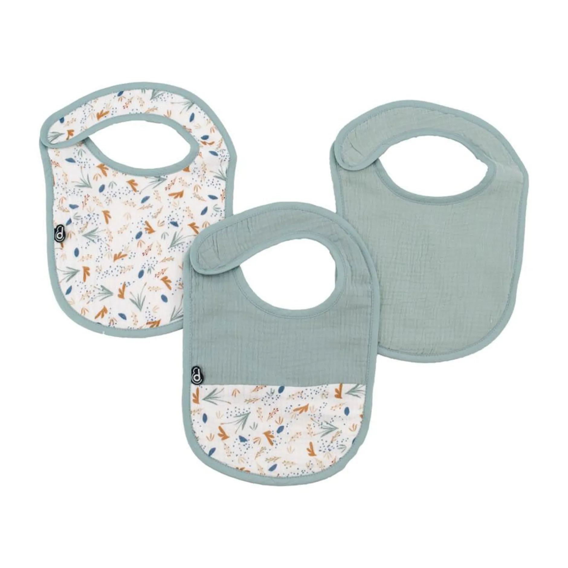 Bavoirs*Domiva Lot de 3 bavoirs mousseline 6-12 mois de Celadon