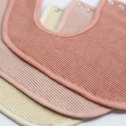 Bavoirs*Trois Kilos Sept Lot de 6 bavoirs nid d'abeille de Rose