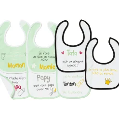 Bavoirs*Formula Baby Lot de 7 bavoirs semainiers Famille de vert jade
