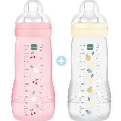 Biberons Pp (Polypropylène)*Mam Lot de 2 biberons Easy Active 330 ml de Berry & Pearl