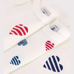 Bodies|Bodies*Petit Bateau Lot de 3 bodies manches courtes en coton cœurs rayés bébé de