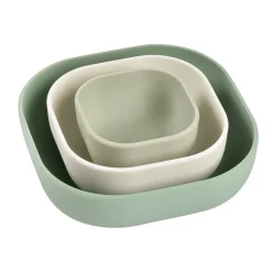 Bols*Béaba Lot de 3 Bols silicone gigogne de Sage Green