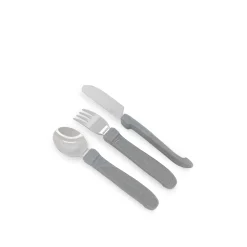 Couverts*Twistshake Lot de 3 couverts d'apprentissage acier inoxydable 12 mois + de Gris