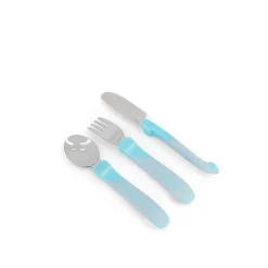 Couverts*Twistshake Lot de 3 couverts d'apprentissage acier inoxydable 12 mois + de Bleu