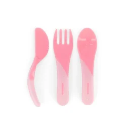 Couverts*Twistshake Lot de 3 couverts d'apprentissage 6 mois + de Rose