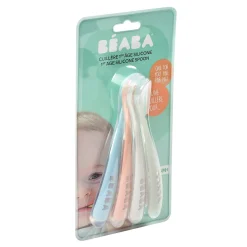 Couverts*Béaba Lot de 4 cuillères 1er repas de Eucaplyptus