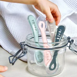 Couverts*Béaba Lot de 4 cuillères 2ème âge soft de Bleu