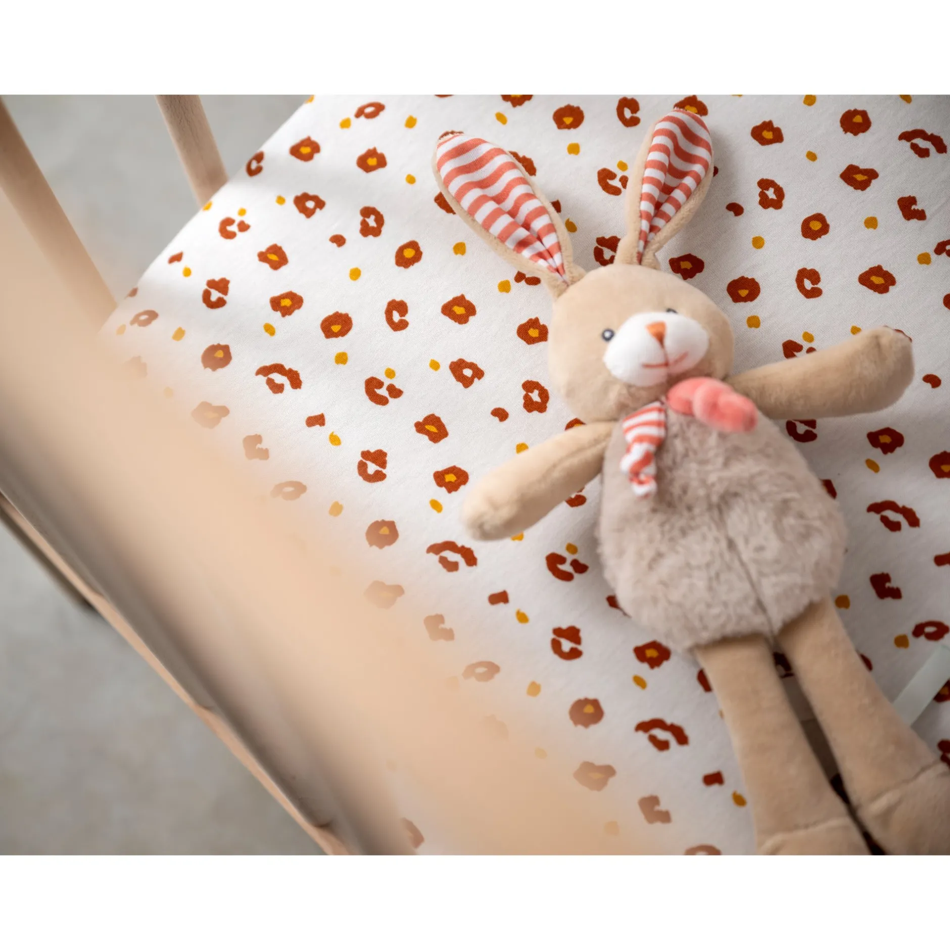 Draps Housses*Petit à petit Lot de 2 draps housses 70 x 140 cm de Leopard terre sienne