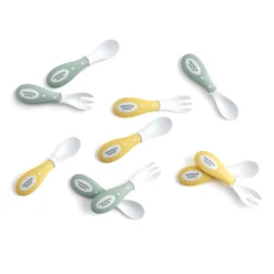 Couverts*Formula Baby Lot de 5 fourchettes et cuillères de Vert/Jaune