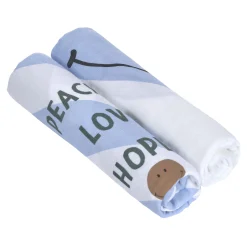 Langes*Lässig Lot de 2 langes d'emmaillotage XL de Bleu ciel