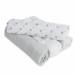 Langes*aden + anais essentials Lot de 4 langes 112x112 de Dusty