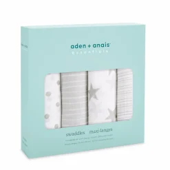 Langes*aden + anais essentials Lot de 4 langes 112x112 de Dusty