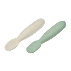 Couverts*Béaba Lot de 2 Pré Cuillères Silicone de Vert