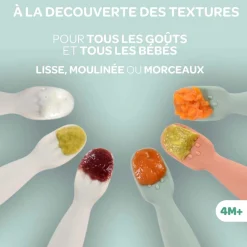 Couverts*Béaba Lot de 2 Pré Cuillères Silicone de Vert