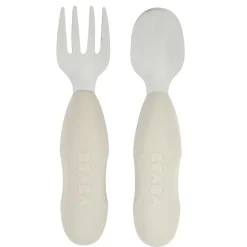 Couverts*Béaba Lot de 2 pré-couverts Inox de Gris