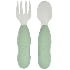 Couverts*Béaba Lot de 2 pré-cous Inox de Vert