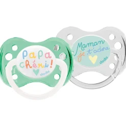 Sucettes*Dodie Lot de 2 sucettes Anatomiques 0-6 mois de Mamam/Papa chéri