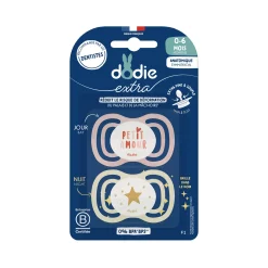 Biberons Pp (Polypropylène)*Dodie Lot de 2 Sucettes Anatomiques Jour/Nuit Aléatoire 0-6 mois de