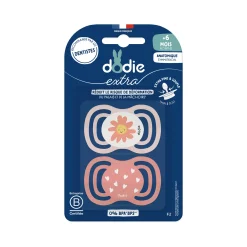 Biberons Pp (Polypropylène)*Dodie Lot de 2 Sucettes Anatomiques Extra Aléatoire 6 mois + de Rose