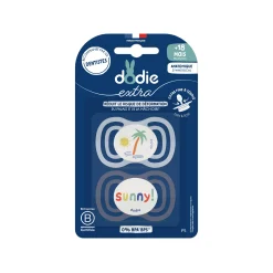 Biberons Pp (Polypropylène)*Dodie Lot de 2 Sucettes Anatomiques Extra Aléatoire 18 mois + de Bleu