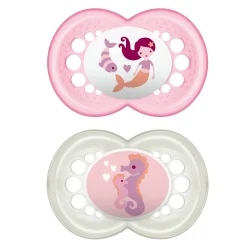 Sucettes*Mam Lot de 2 sucettes animaux 2ème âge silicone de Aléatoire