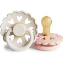 Sucettes*Frigg Lot de 2 sucettes Fairytale Latex de Beige / Rose
