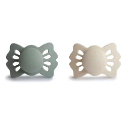 Sucettes*Frigg Lot de 2 sucettes Lucky Silicone 0-6 mois de Sauge / Cream