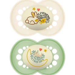 Sucettes*Mam Lot de 2 sucettes Original Nuit Aléatoire 18 mois + de