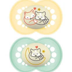 Sucettes*Mam Lot de 2 sucettes Original Nuit Aléatoire 18 mois + de