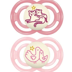 Biberons Pp (Polypropylène)*Mam Lot de 2 sucettes Perfect Nuit 6m+ Aléatoire de Duo Animaux