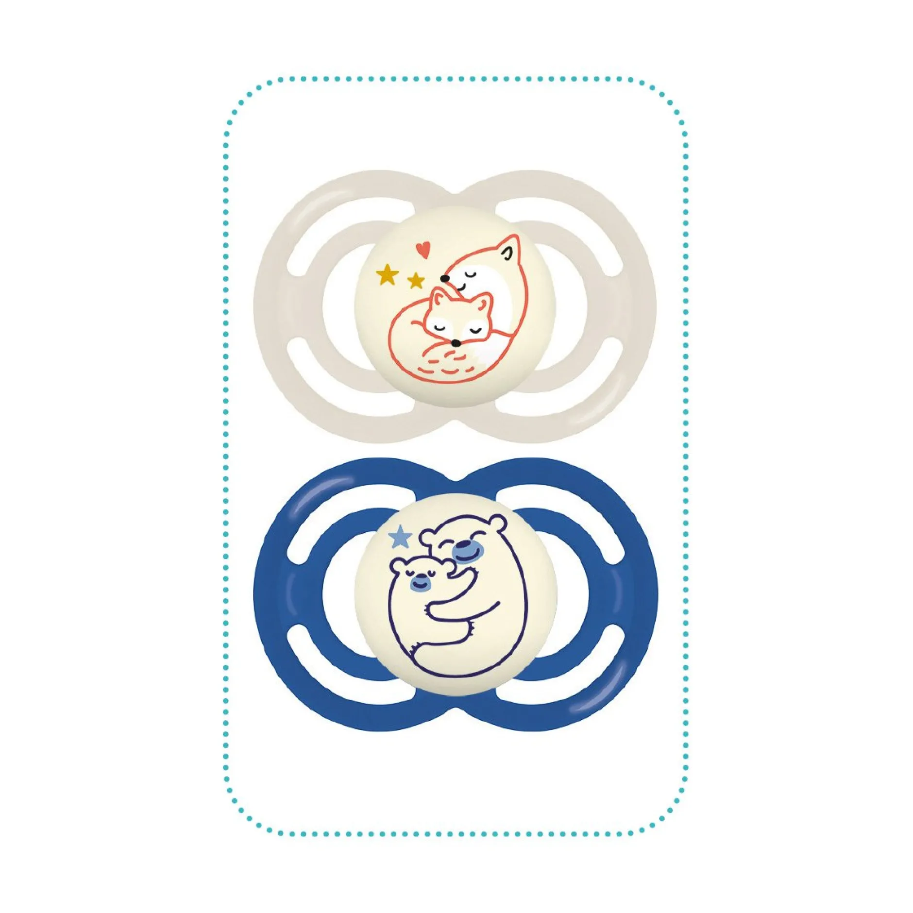 Sucettes*Mam Lot de 2 sucettes Perfect nuit 18m+ en silicone de Aléatoire