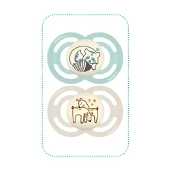 Sucettes*Mam Lot de 2 sucettes Perfect nuit 18m+ en silicone de Aléatoire