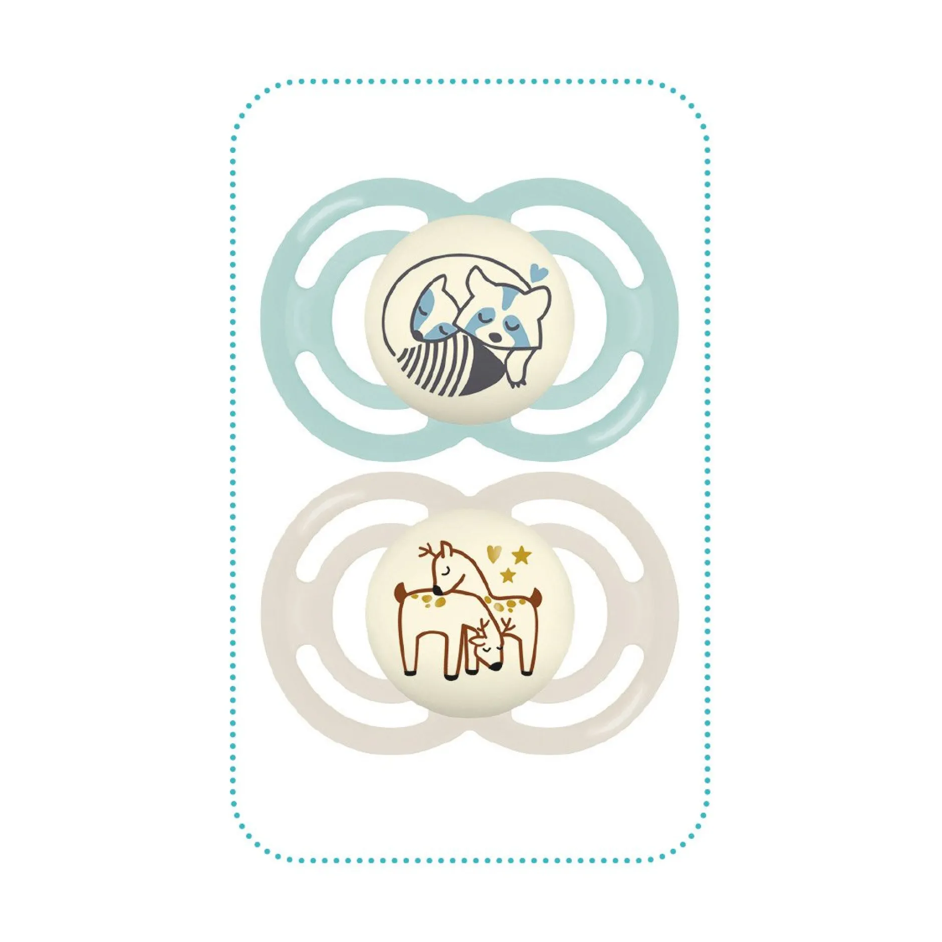 Sucettes*Mam Lot de 2 sucettes Perfect nuit 18m+ en silicone de Aléatoire