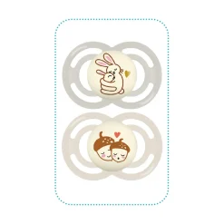 Sucettes*Mam Lot de 2 sucettes Perfect nuit 18m+ en silicone de Aléatoire
