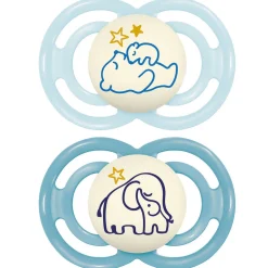 Sucettes*Mam Lot de 2 Sucettes Perfect Nuit 18M+ de Animaux Aléatoire