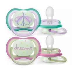 Sucettes*Philips AVENT Lot de 2 sucettes Ultra Air Nuit Aléatoire 0 - 6 mois de