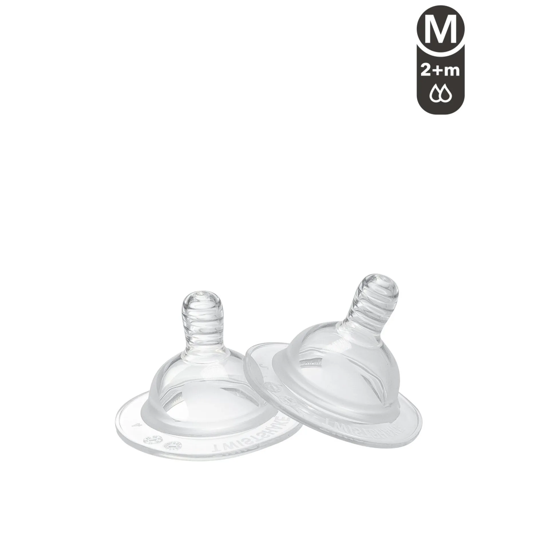 Tétines*Twistshake Lot de 2 tétine anti-colique 2 mois + de