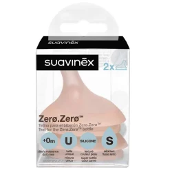 Tétines*Suavinex Lot de 2 tétines anti-colique pour biberon ZERØ.ZERØ Débit lent de