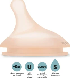 Tétines*Suavinex Lot de 2 tétines anti-colique pour biberon ZERØ.ZERØ Débit lent de