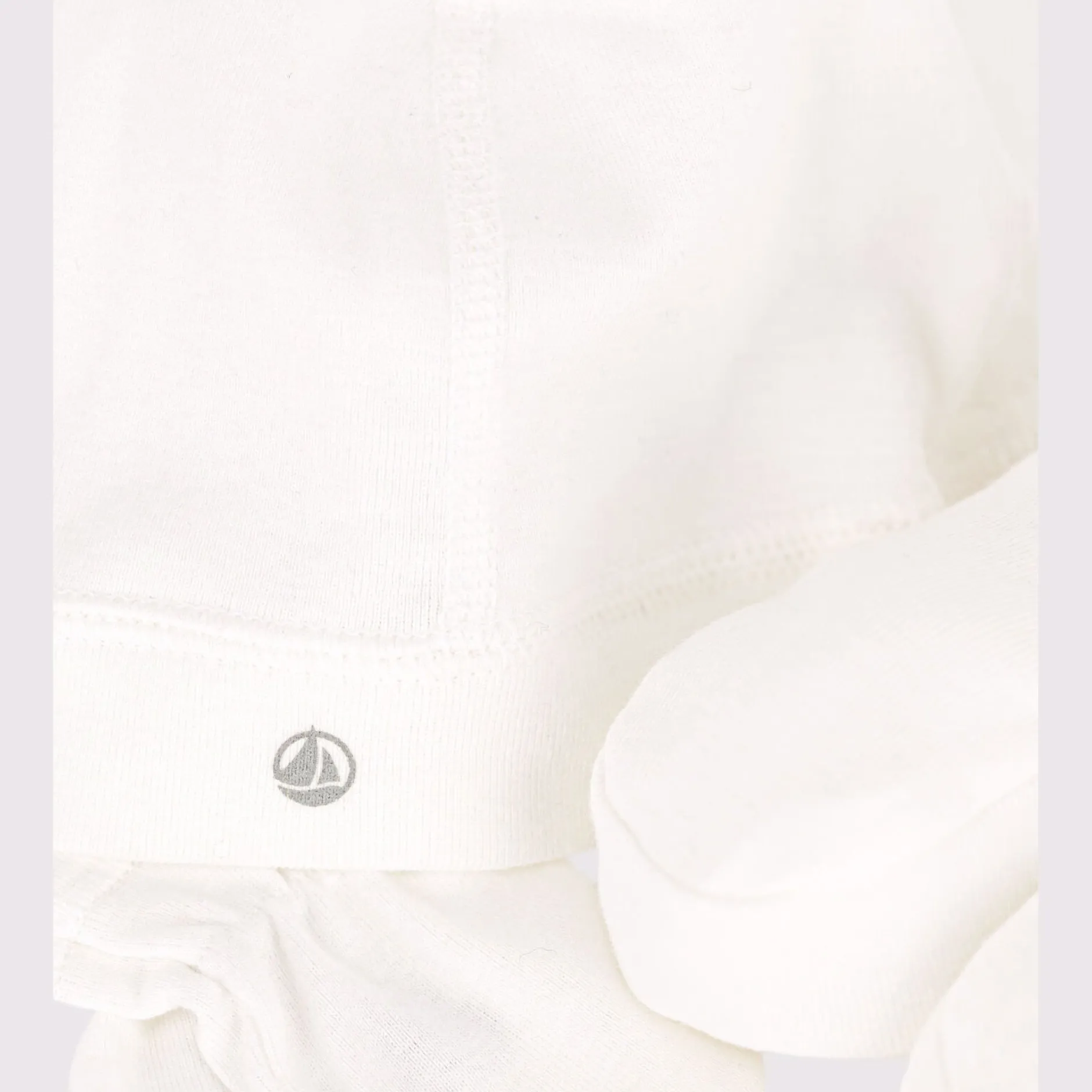 Bonnets, Moufles, Chaussons|Vêtements Naissance* Lot de bonnet et chaussons en coton de Petit Bateau Blanc