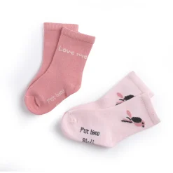 Chaussettes, Collants, Chaussons*P'tit bisou Love Me Too Lot de 2 paires de chaussettes de Rose