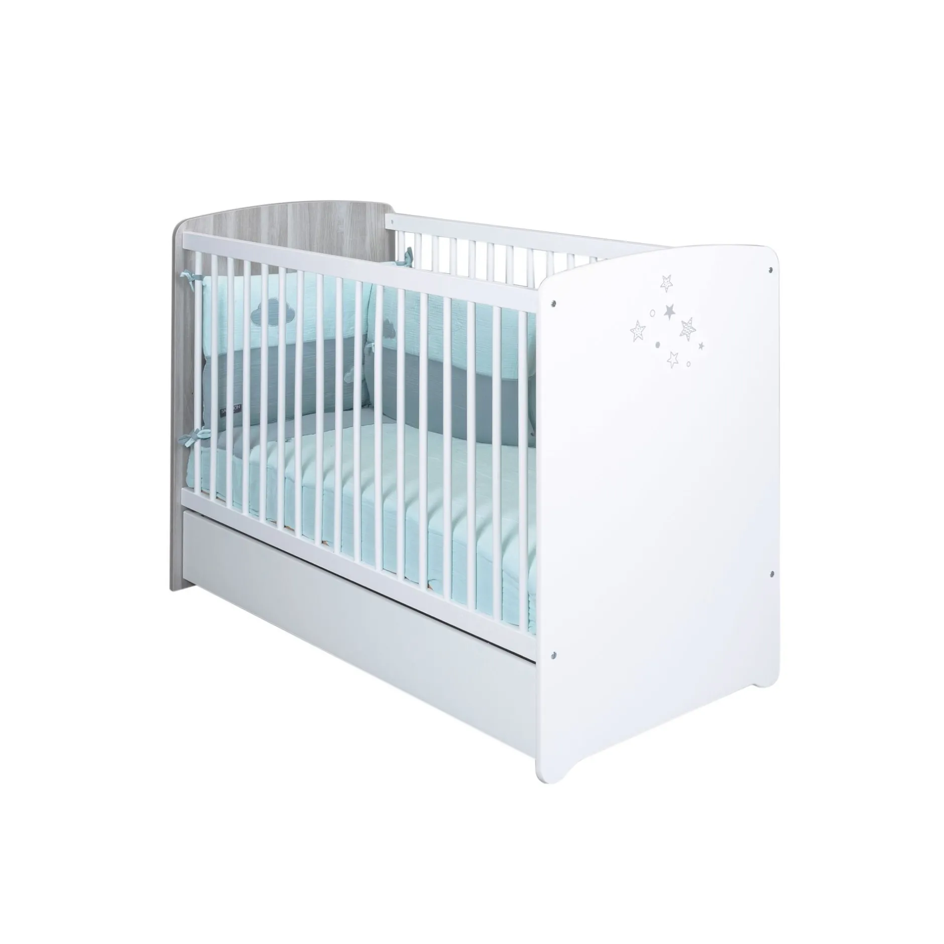 Tiroirs De Lit*Sauthon Baby's Sweet Home Luna tiroir de lit 60x120 de blanc