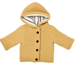Collection Tricot|Vêtements Naissance*P'tit bisou Manteau à capuche Collection Trousseau Tricot 2019 de Curry