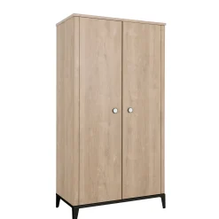 Armoires 2 Portes*Galipette Marcel armoire 2 portes de Chêne blond/Noir